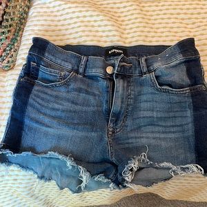 Express Two Toned Jean Shorts